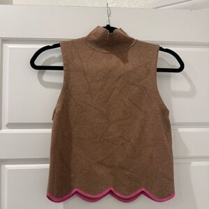 Maeve by Anthropologie turtleneck scalloped sweater tank